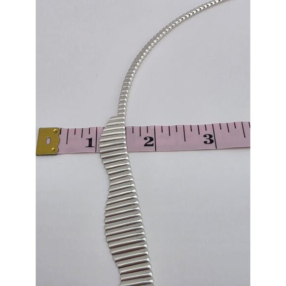 GRADUATED COLLAR NECKLACE ITALY 925 STERLING SILVER - Picture 8 of 16